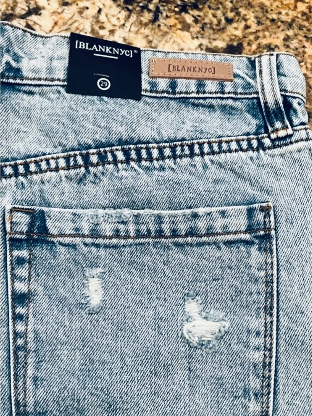 NWT Blank NYC Distressed High Rise Mom Shorts